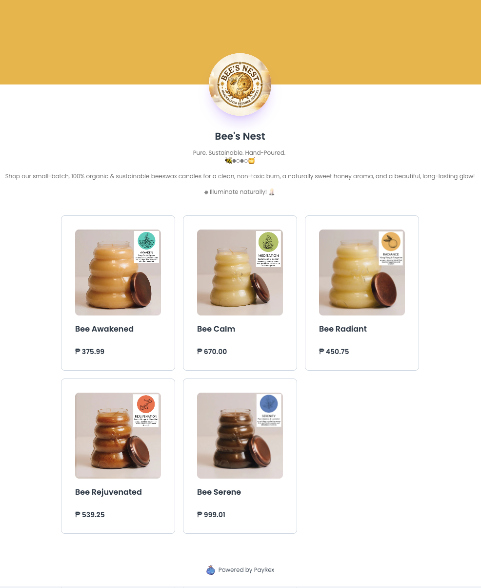The Storefront's product listing