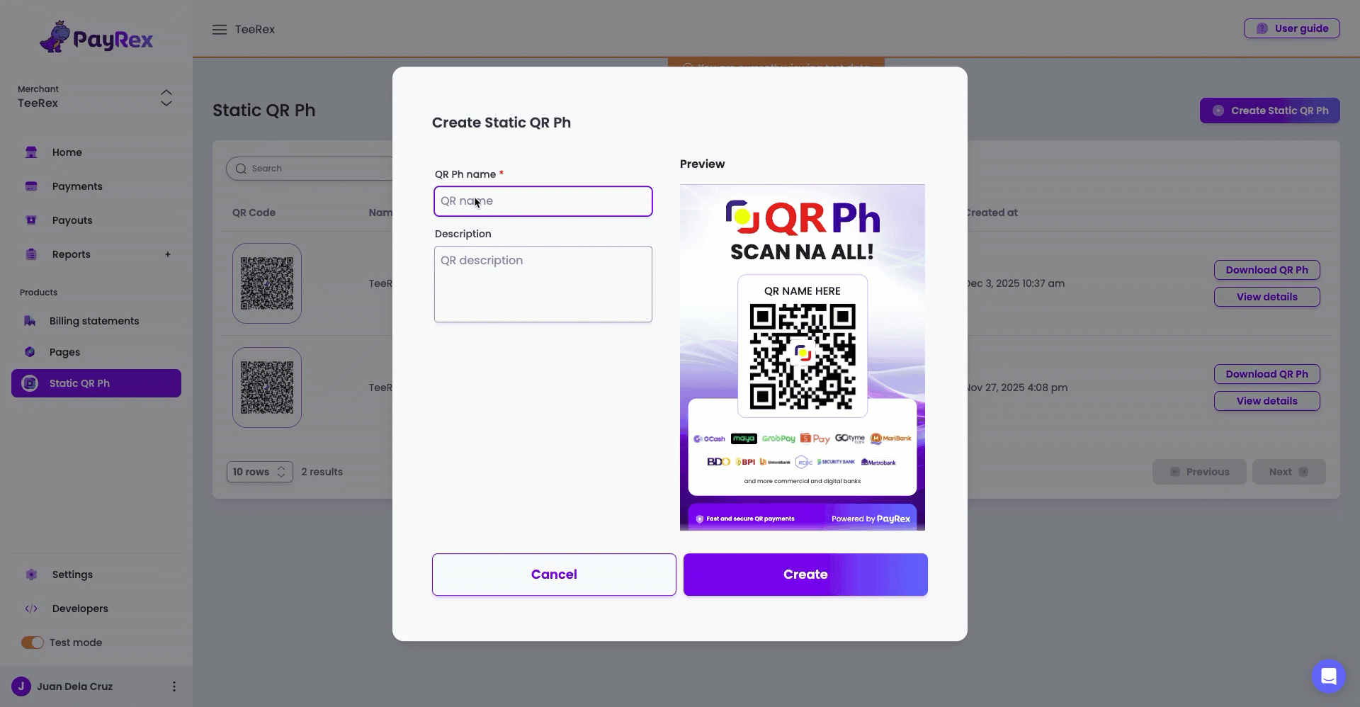 Create QR code
